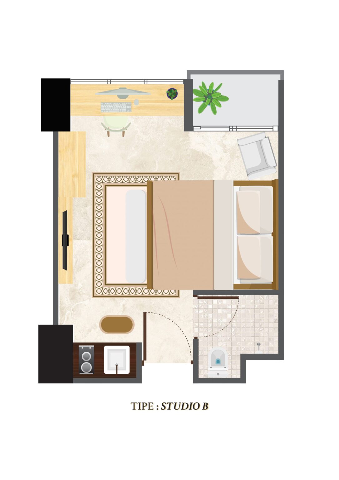 Layout Tipe Studio
